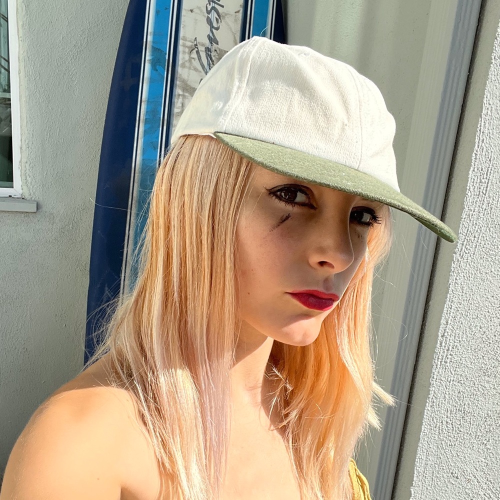 Green and Creme Canvas Dad Hat